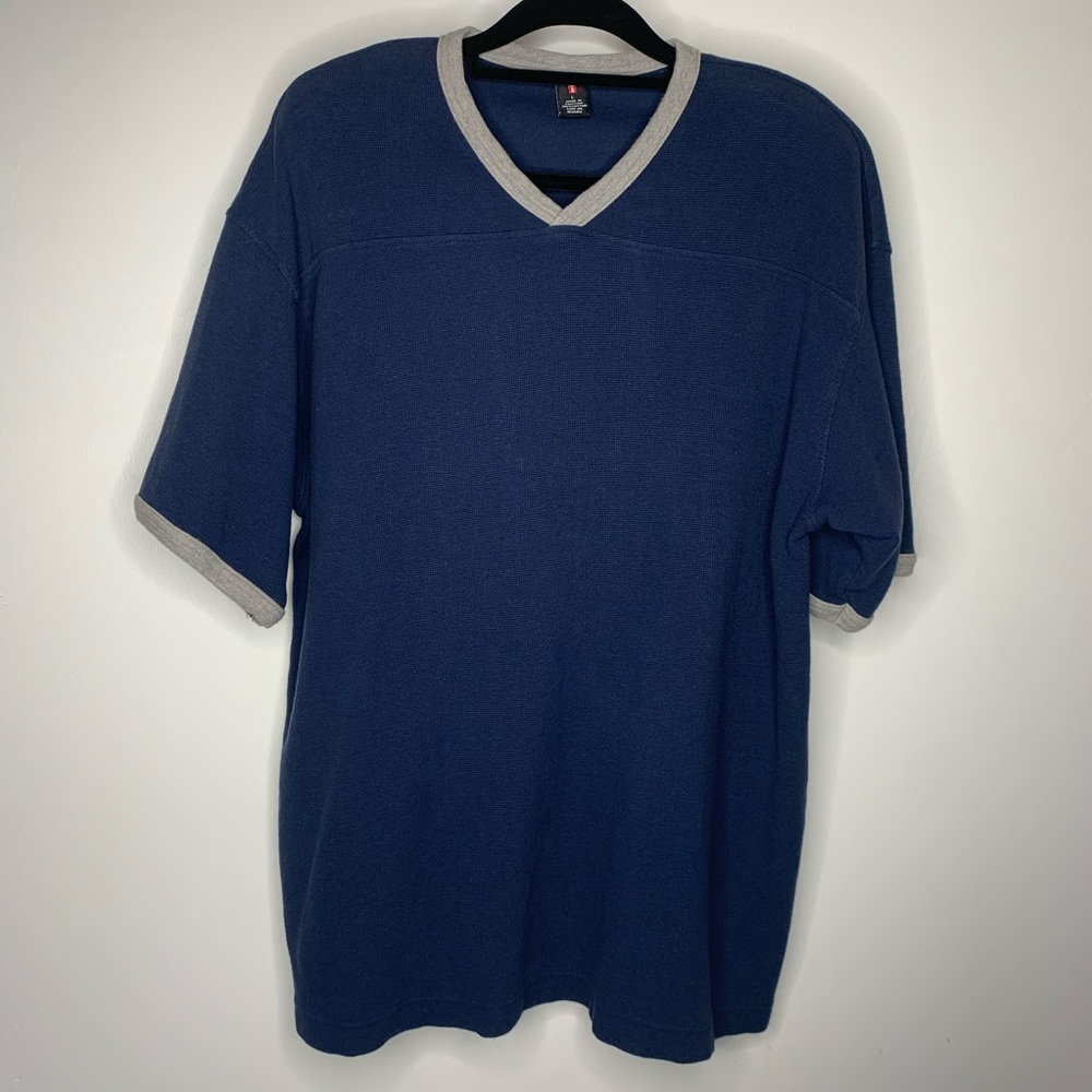 Levi's Navy Blue Short Sleeve V-Neck Shirt Sz L